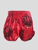 SKS Muay Thai Shorts Sakyant “Stickerbomb” - Rood / Zwart