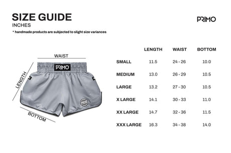 Primo Muay Thai Shorts - Alta Series - Tundra Gray