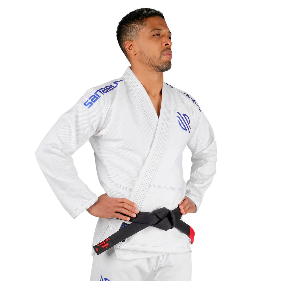 Sanabul Essential Lichtgewicht Braziliaanse Jiu Jitsu Gi - Voorgekrompen katoen - IBJJF goedgekeurd - Wit