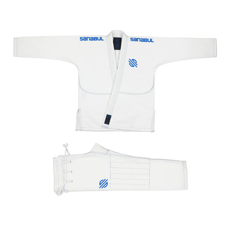 Sanabul Essential Lichtgewicht Braziliaanse Jiu Jitsu Gi - Voorgekrompen katoen - IBJJF goedgekeurd - Wit