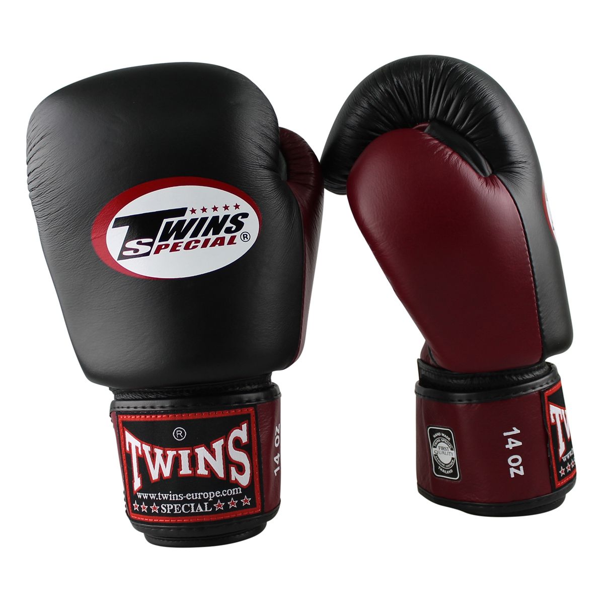 Twins Special BGVL 3 Boxing Gloves - Genuine Leather - Black / Burgundy