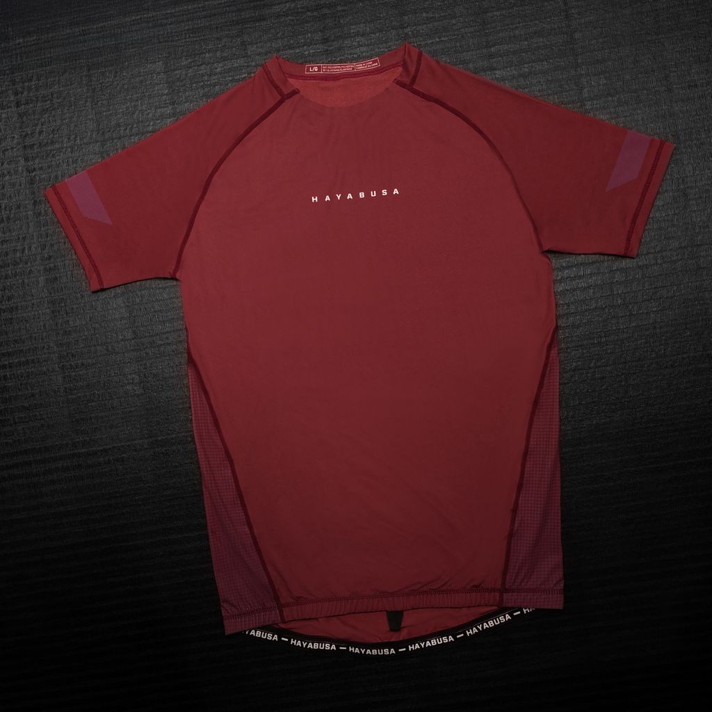 Hayabusa Core Short Sleeve Rashguard for Men - Dark Red