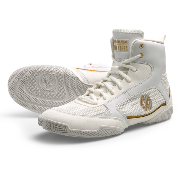 Hayabusa Mayweather Champ Boxing Shoes - White/Gold