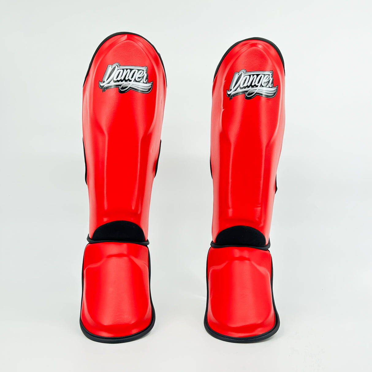 Danger Kinder Shin Guards - PU - Red