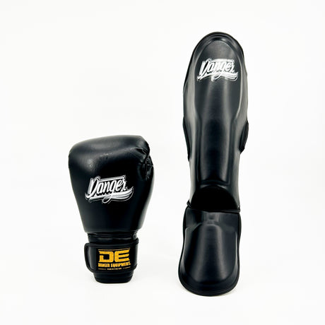 Danger Kinder Shin Guards - PU - Black