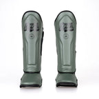 Danger Supermax Shin Guards - Army Edition - Real Leather - Army Green