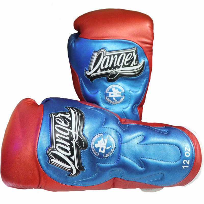 Danger Ultimate Fighter American Hero Boxhandschuhe - Semi-Leder - Rot / Weiß / Blau