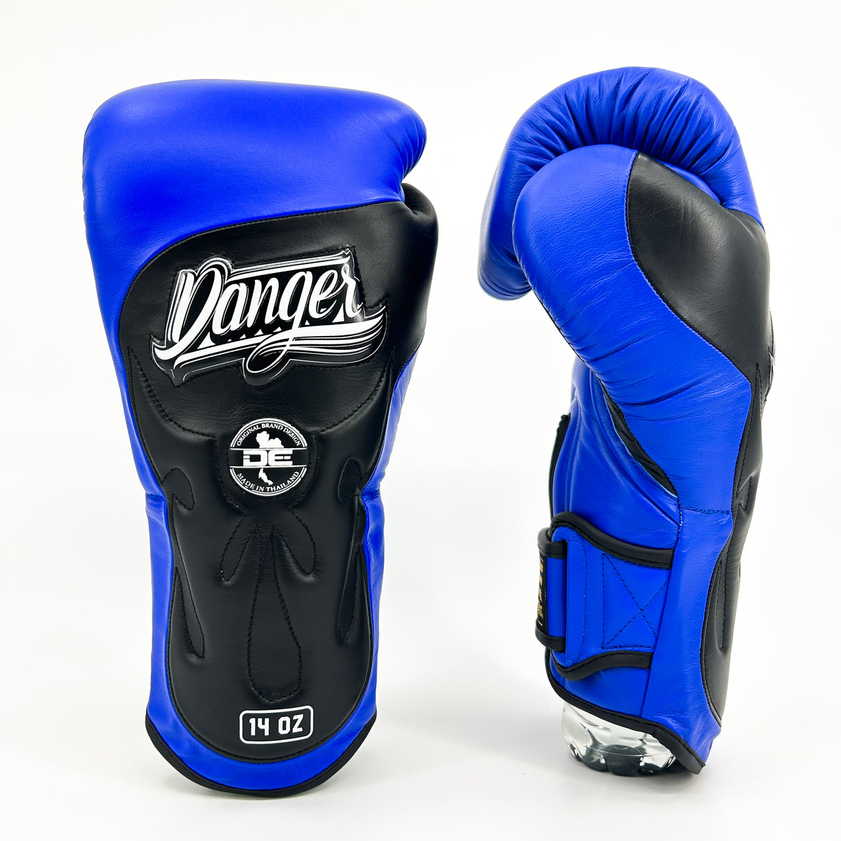 Danger Ultimate Fighter Bokshandschoenen - Echt Leer - Blauw/Zwart
