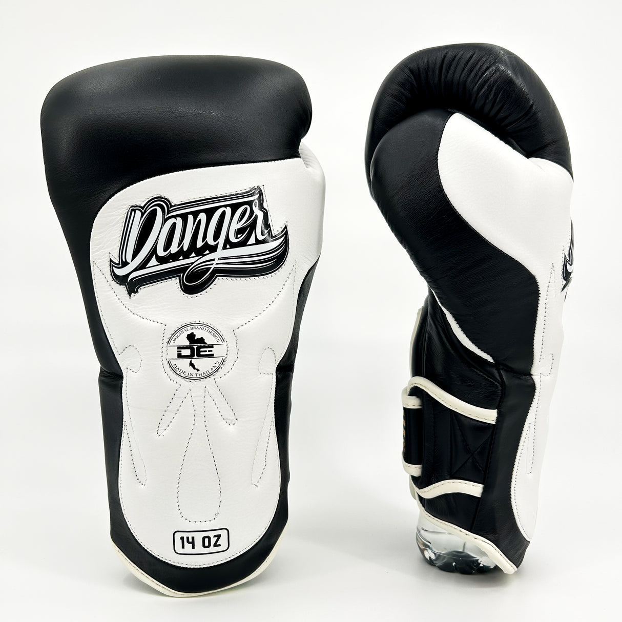 Danger Ultimate Fighter Boxhandschuhe - Echt Leder - Schwarz/Weiß