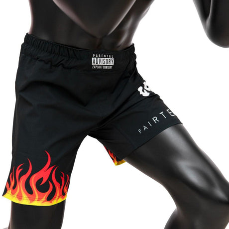 Fairtex AB12 Burn Board Shorts - MMA Shorts - Black/Orange/Yellow