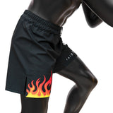 Fairtex AB12 Burn Board Shorts - MMA Shorts - Black/Orange/Yellow