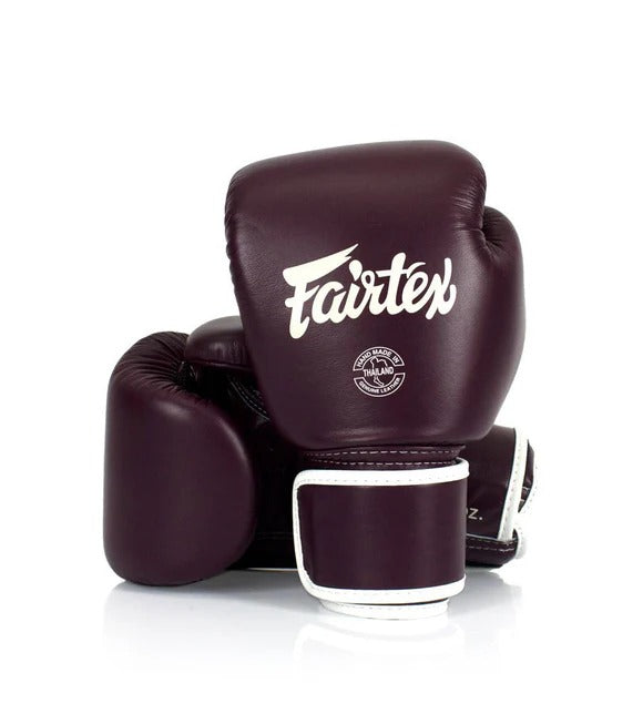 Fairtex BGV16 Boxing Gloves - Genuine Leather - Maroon