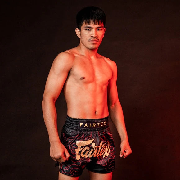 Fairtex BS1920 Muay Thai Shorts - Lava - Black/Gold