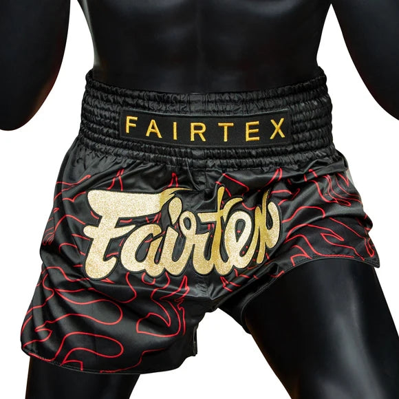 Fairtex BS1920 Muay Thai Shorts - Lava - Black/Gold