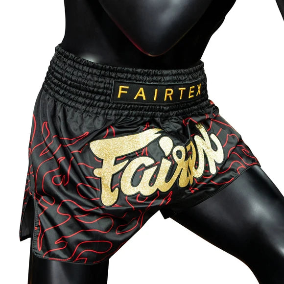 Fairtex BS1920 Muay Thai Shorts - Lava - Black/Gold
