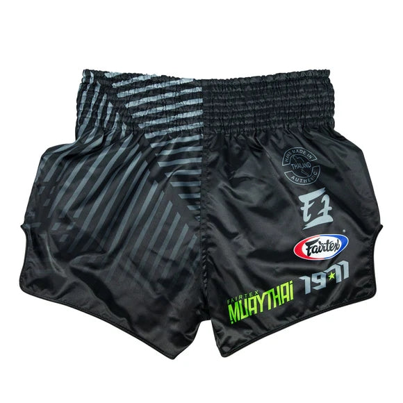 Fairtex BS1924 Muay Thai Shorts Racer - Black/Green