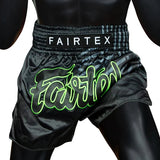 Fairtex BS1924 Muay Thai Shorts Racer - Black/Green