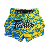 Fairtex BS1927 Muay Thai Shorts - Magma 'Green - blue/yellow/green