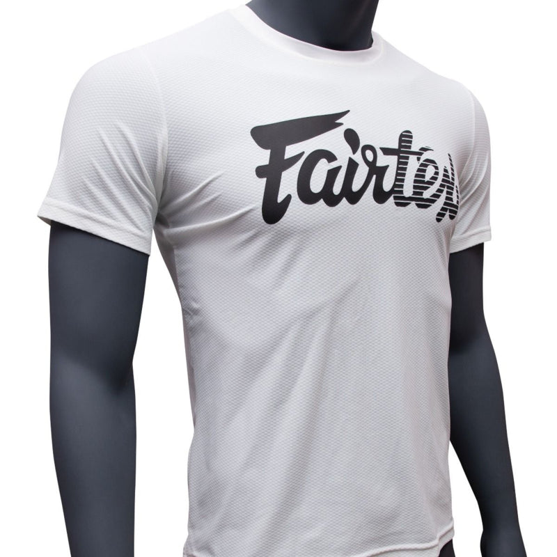 Fairtex Signature Tee - 4 way stretch - Wit