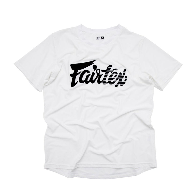 Fairtex Signature Tee - 4 way stretch - Wit