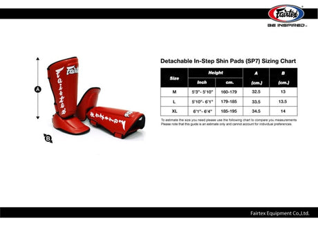 Fairtex SP7 Twister - afneembare Wreef en Scheenbeschermers  - Rood