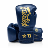 Fairtex X Booster Bokshandschoenen - FXB BG V2 - Echt leer - Navy/Goud