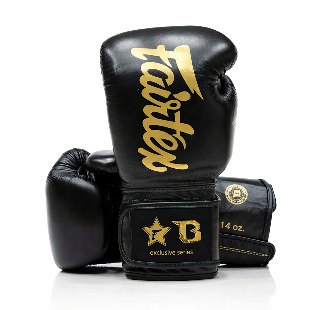 Fairtex X Booster Bokshandschoenen - FXB BG V2 - Echt leer - Zwart/Goud