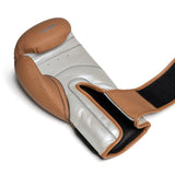 Flow Progress Boxing Gloves - multi-layer foam - matte Brown/Silver cowhide