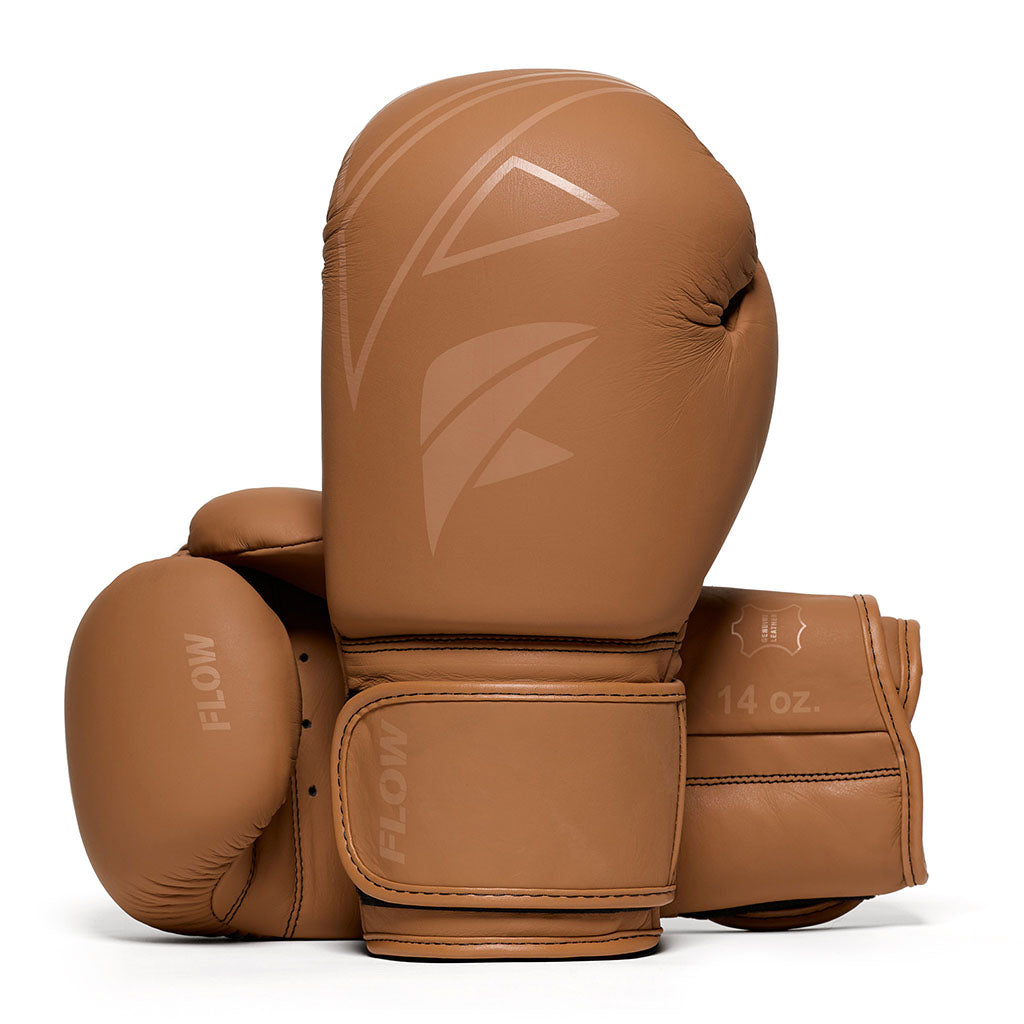 Flow Progress Boxing Gloves - multi-layer foam - matte Brown cowhide