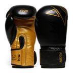 Flow Progress Boxing Gloves - Black/Gold cowhide