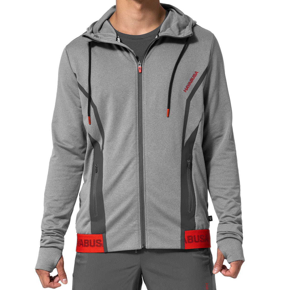 Hayabusa Athletic Zip-Up Performance Hoodie - Men - Dark Gray