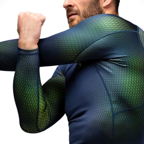 Hayabusa Fusion Long Sleeve Rashguard - Blauw/Groen