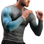 Hayabusa Fusion Long Sleeve Rashguard - Gray / Aqua Blue