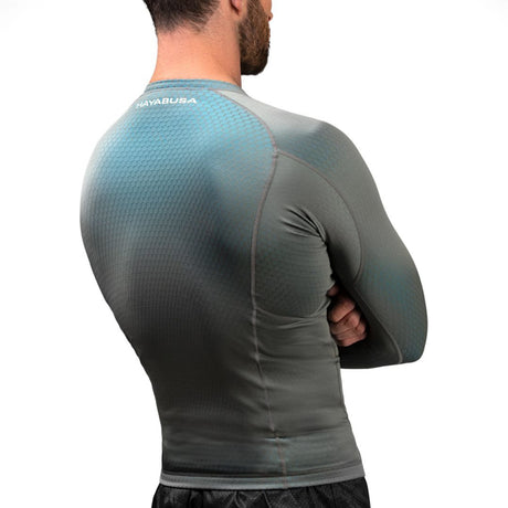 Hayabusa Fusion Long Sleeve Rashguard - Grijs / Aquablauw