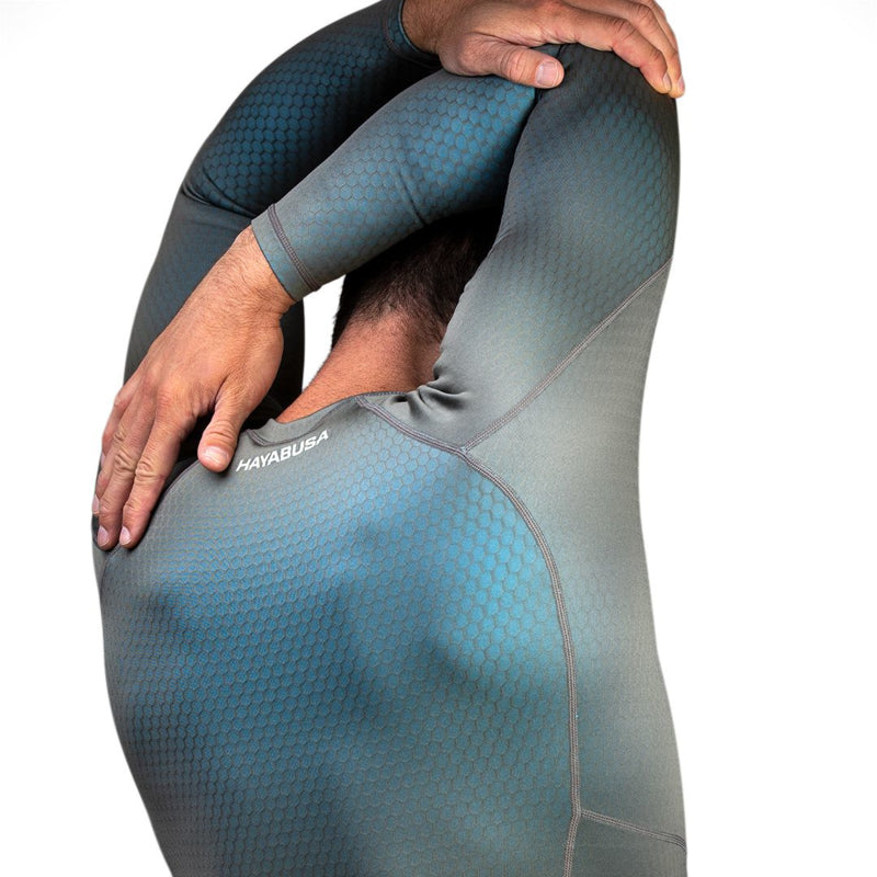 Hayabusa Fusion Long Sleeve Rashguard - Grijs / Aquablauw