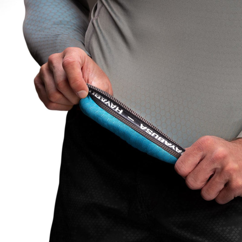 Hayabusa Fusion Long Sleeve Rashguard - Grijs / Aquablauw