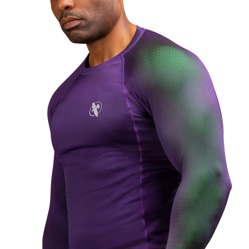 Hayabusa Fusion Long Sleeve Rashguard - Paars / Groen