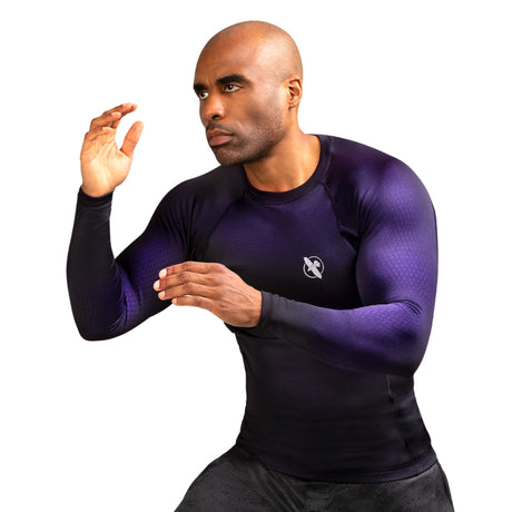 Hayabusa Fusion Long Sleeve Rashguard - Zwart / Paars