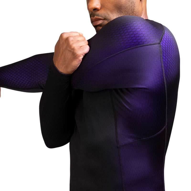 Hayabusa Fusion Long Sleeve Rashguard - Zwart / Paars