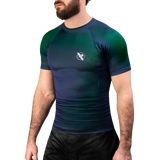 Hayabusa Fusion Short Sleeve Rashguard - Blauw / Groen