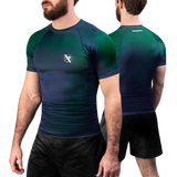 Hayabusa Fusion Short Sleeve Rashguard - Blauw / Groen