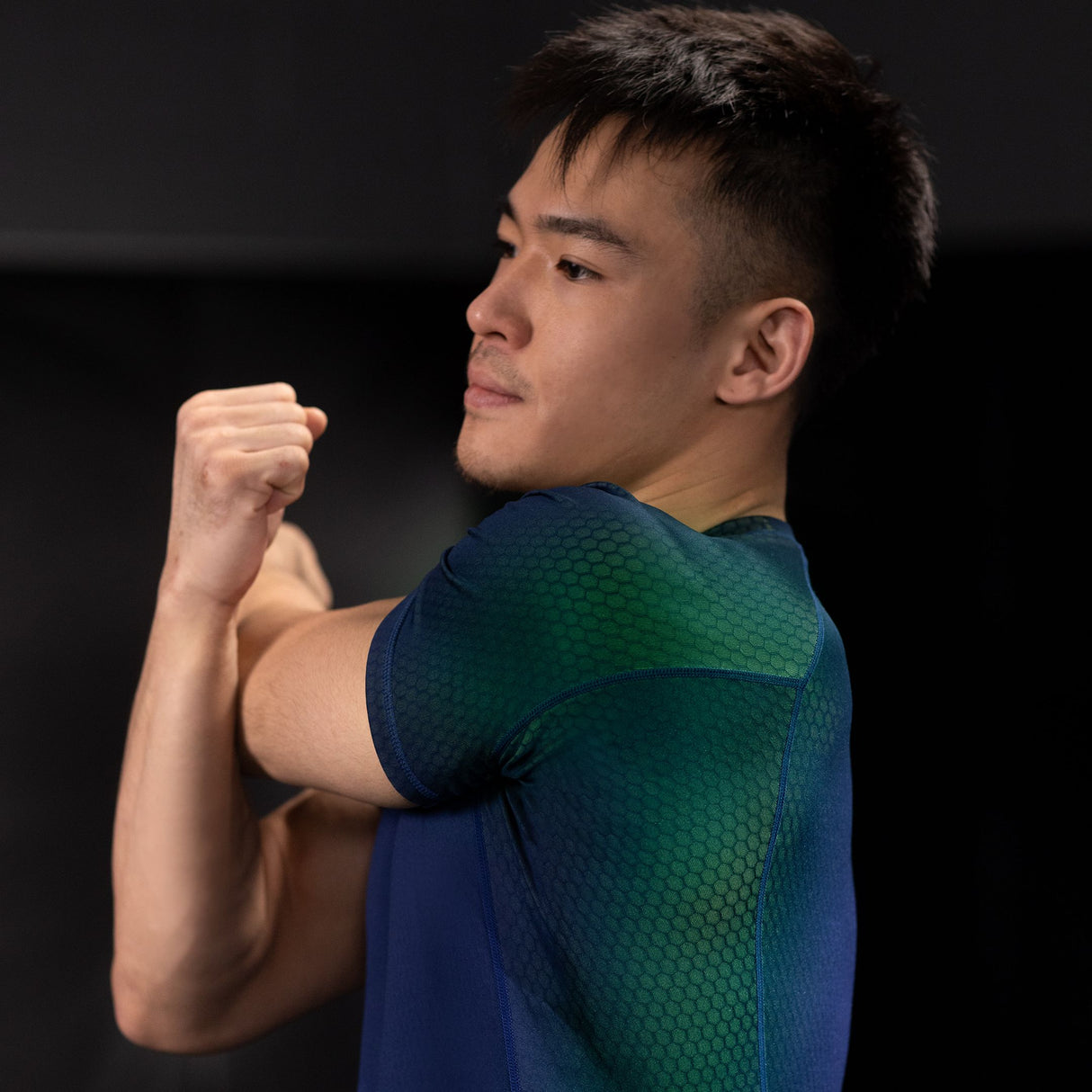 Hayabusa Fusion Short Sleeve Rashguard - Blauw / Groen