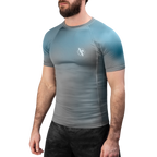 Hayabusa Fusion Short Sleeve Rashguard - Gray / Aqua Blue