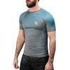 Hayabusa Fusion Short Sleeve Rashguard - Grijs / Aquablauw