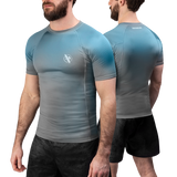 Hayabusa Fusion Short Sleeve Rashguard - Grijs / Aquablauw