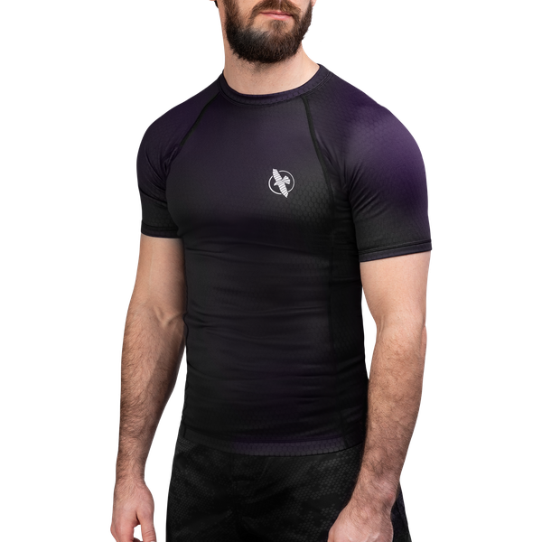 Hayabusa Fusion Short Sleeve Rashguard - Zwart / Paars