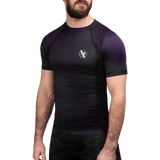 Hayabusa Fusion Short Sleeve Rashguard - Zwart / Paars