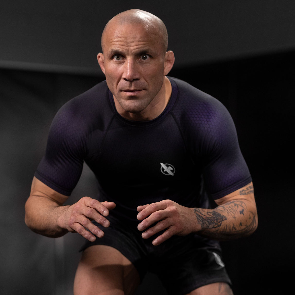Hayabusa Fusion Short Sleeve Rashguard - Zwart / Paars