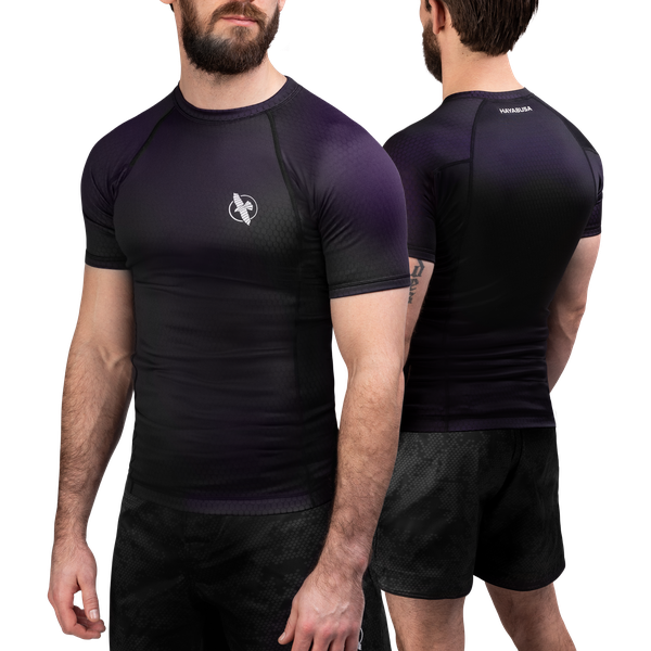 Hayabusa Fusion Short Sleeve Rashguard - Zwart / Paars