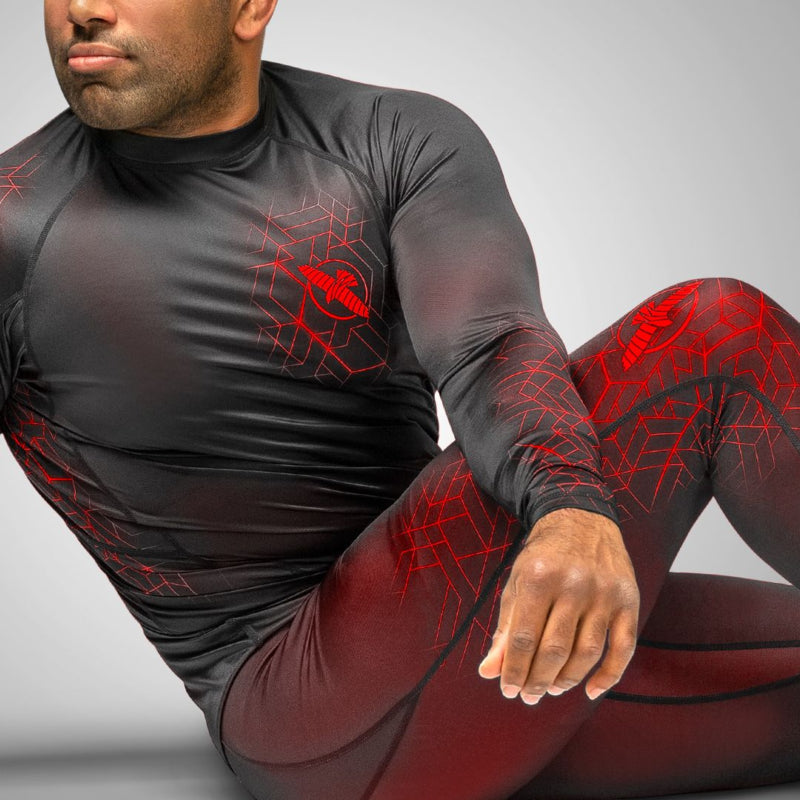 Hayabusa Geo Jiu Jitsu Spats - Zwart / Rood